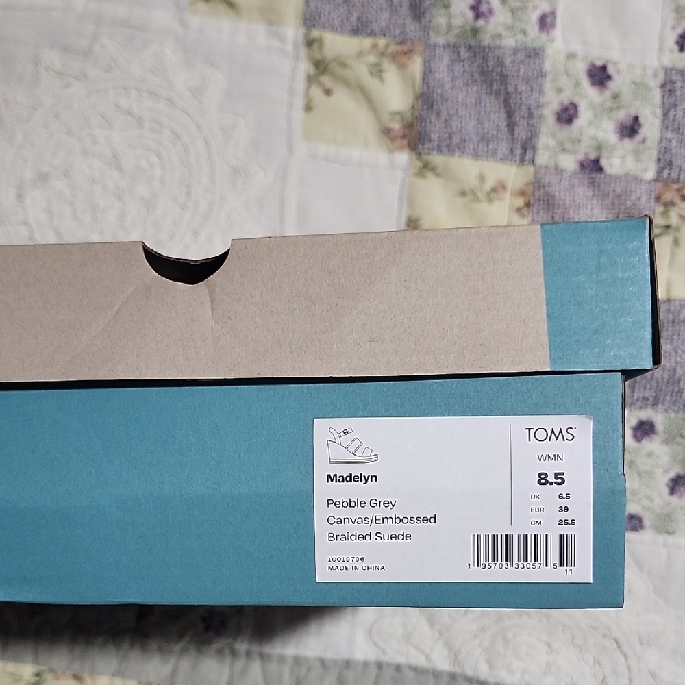 Toms Gray Wedge Sandals